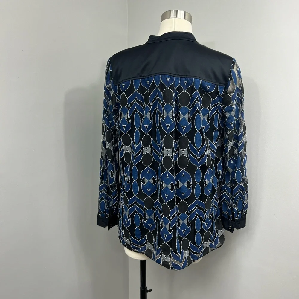 Tory Burch‎ Black/Navy Print Blouse